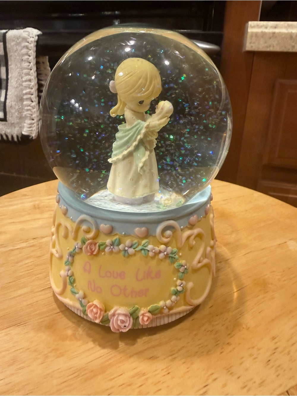 Precious Moments Yellow & Pastel Snow Globe - 'A Love Like No Other' NEW!